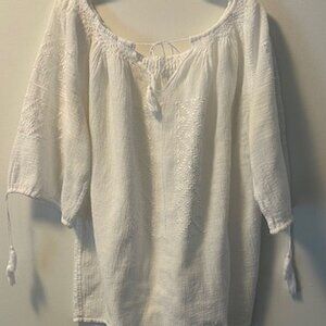 Famous Genuine Linen Romanian Blouse - Girls 6-14